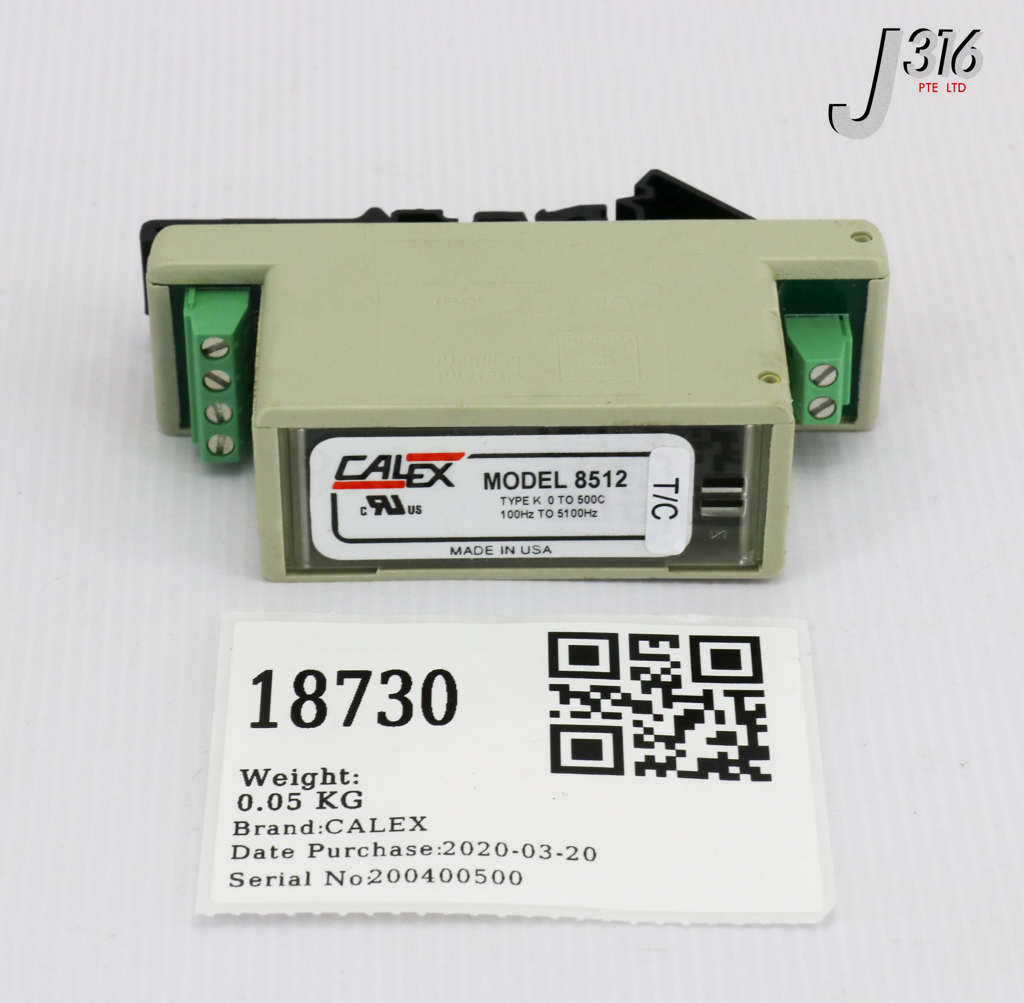 18730 CALEX THERMOCOUPLE SIGNAL CONDER TYPE K 0 TO 500C 100HZ TO